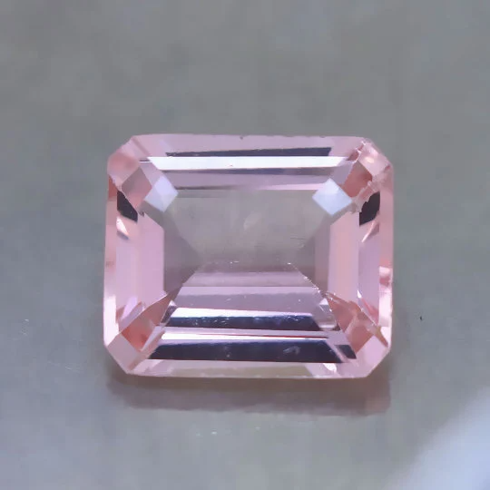 6.30Cts Natural Pink Morganite Emerald Cut 10x14mm Gemstone - Bluestargemstones - -  - 6.30Cts Natural Pink Morganite Emerald Cut 10x14mm Gemstone