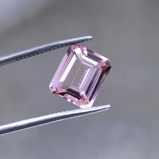 6.30Cts Natural Pink Morganite Emerald Cut 10x14mm Gemstone - Bluestargemstones - -