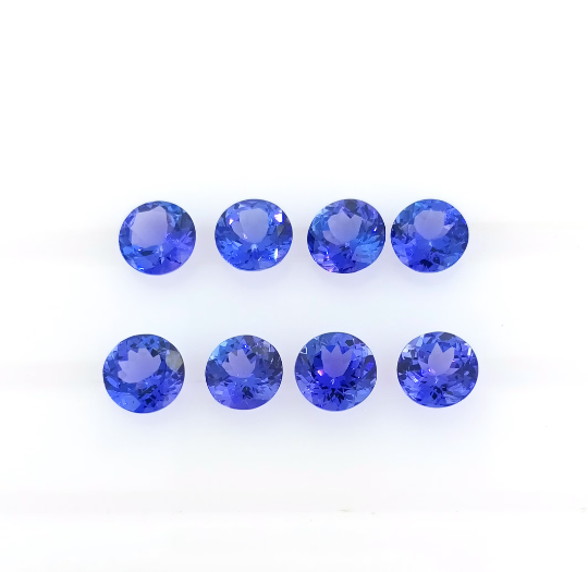 AAAA Natural VIVID Tanzanite 1.10 Cts Round 6.5mm (TZRD002) - Bluestargemstones - -