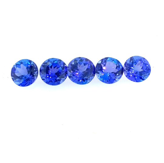 AAAA Natural VIVID Tanzanite Round 0.54 Cts (TZRD005) - Bluestargemstones - -