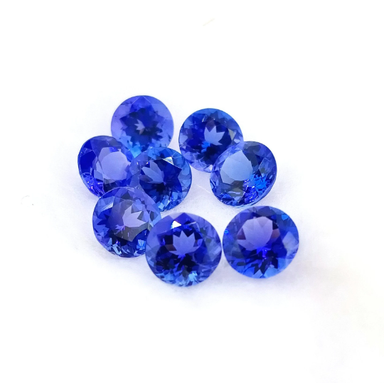 AAAA Natural VIVID Tanzanite Round 1.15 Cts (TZRD002) - Bluestargemstones - -