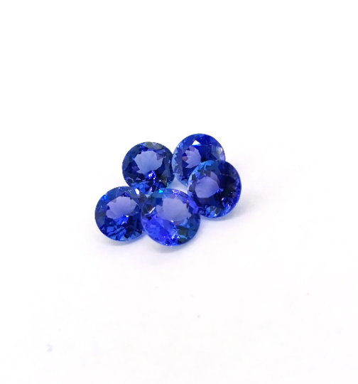 AAAA Natural VIVID Tanzanite Round 1.65 Cts (TZRD003) - Bluestargemstones - -