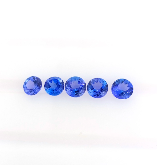AAAA VIVID Natural Tanzanite 2.55 Cts Round 5mm (TZRD005) - Bluestargemstones - -  - AAAA VIVID Natural Tanzanite 2.55 Cts Round 5mm (TZRD005)