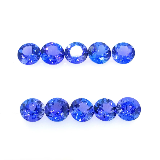 AAA Natural Blue Tanzanite 5.5mm Round Cut (TZRD015) - Bluestargemstones - -