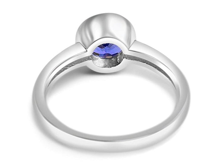Bezel Set Natural Tanzanite Engagement Ring - Bluestargemstones - -