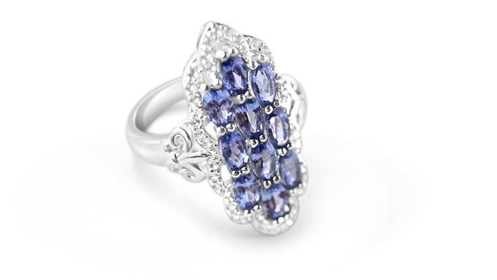 10 Tanzanite 925 Sterling Silver Ring (DK18535R)