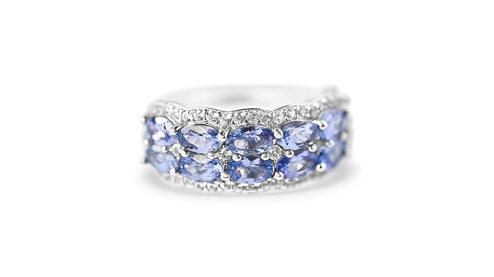 10 Stone 2.34ct Tanzanite Ring, 925 Sterling Silver (DK23438R-1) - 10 Stone 2.34ct Tanzanite Ring, 925 Sterling Silver (DK23438R-1)