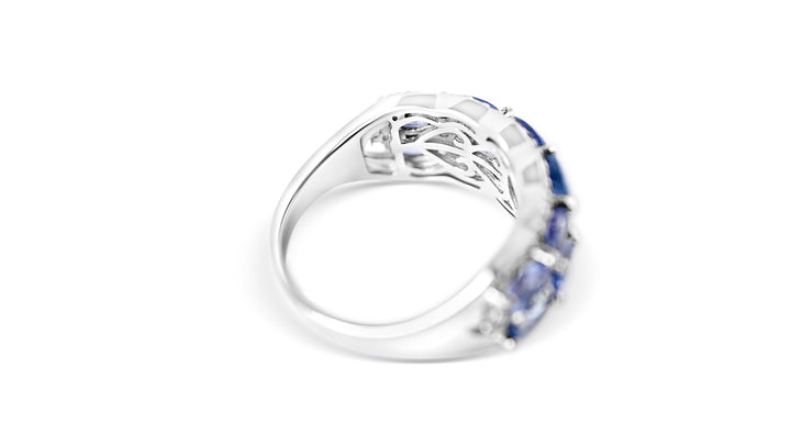 10 Stone 2.34ct Tanzanite Ring, 925 Sterling Silver (DK23438R-1)