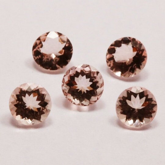 Natural Peach Morganite 6mm Round Shape (RD001-2) - Bluestargemstones - -  - Natural Peach Morganite 6mm Round Shape (RD001-2)