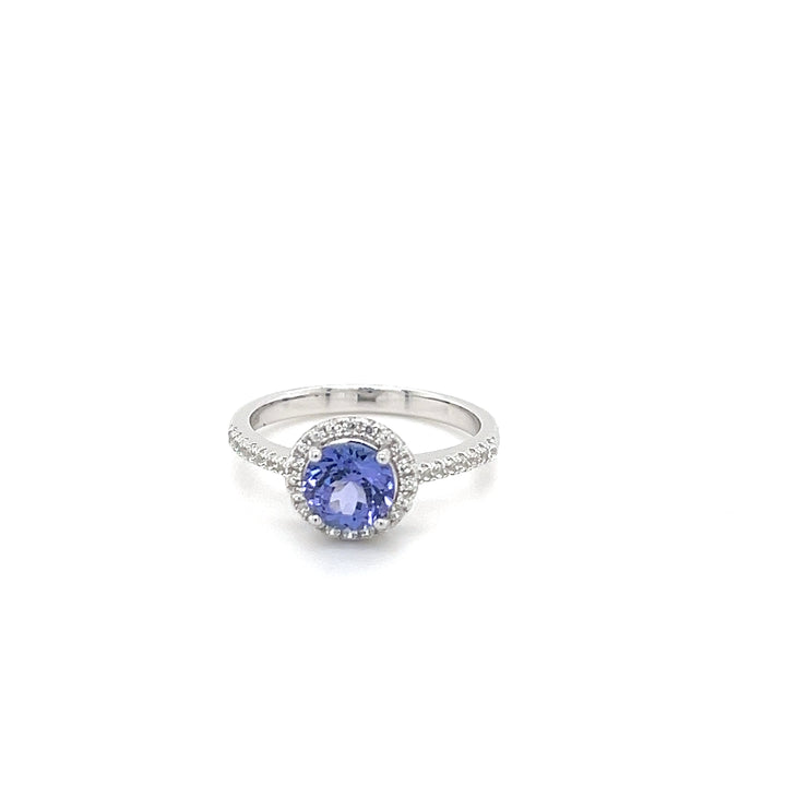 0.935ct Tanzanite Ring | 925 Sterling Silver with Rhodium Plating (PJC4602R) - 0.935ct Tanzanite Ring | 925 Sterling Silver with Rhodium Plating (PJC4602R)