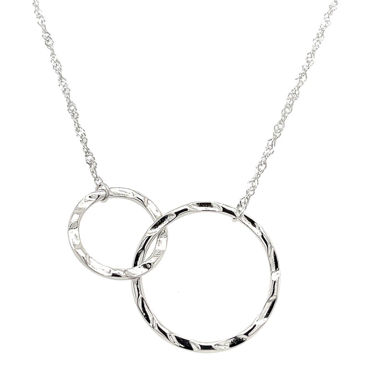 925 sterling silver interlocking necklace with minimalist design for women from Bluestargemstones - 925 Sterling Silver Interlocking Circle Necklace – 18'' Minimalist Jewelry for Women (PJC34457N-A)