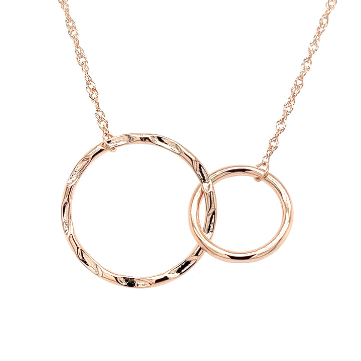 Eternity Circle Charm Necklace featuring double circle gold pendant, a perfect gift for her necklace - Eternity Circle Charm Necklace – 18