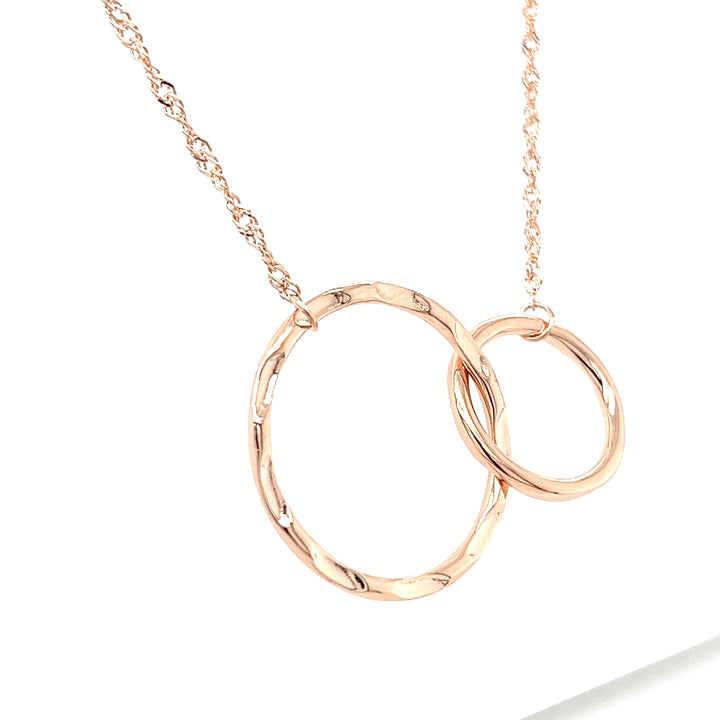 Eternity Circle Charm Necklace featuring a gold double circle pendant, a beautiful gift for her necklace