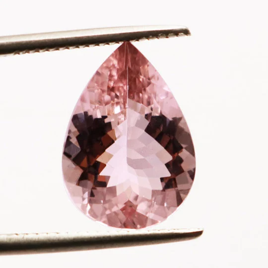 10x14mm Pear Cut Natural Pink Morganite 4.36 Cts (PIP001) - Bluestargemstones - - 