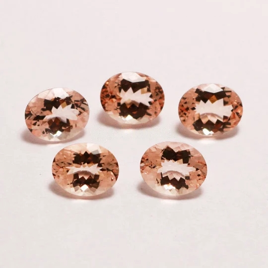 2.30 Cts Natural Peach Morganite 8x10mm  Oval (MGOV007) - Bluestargemstones - - 