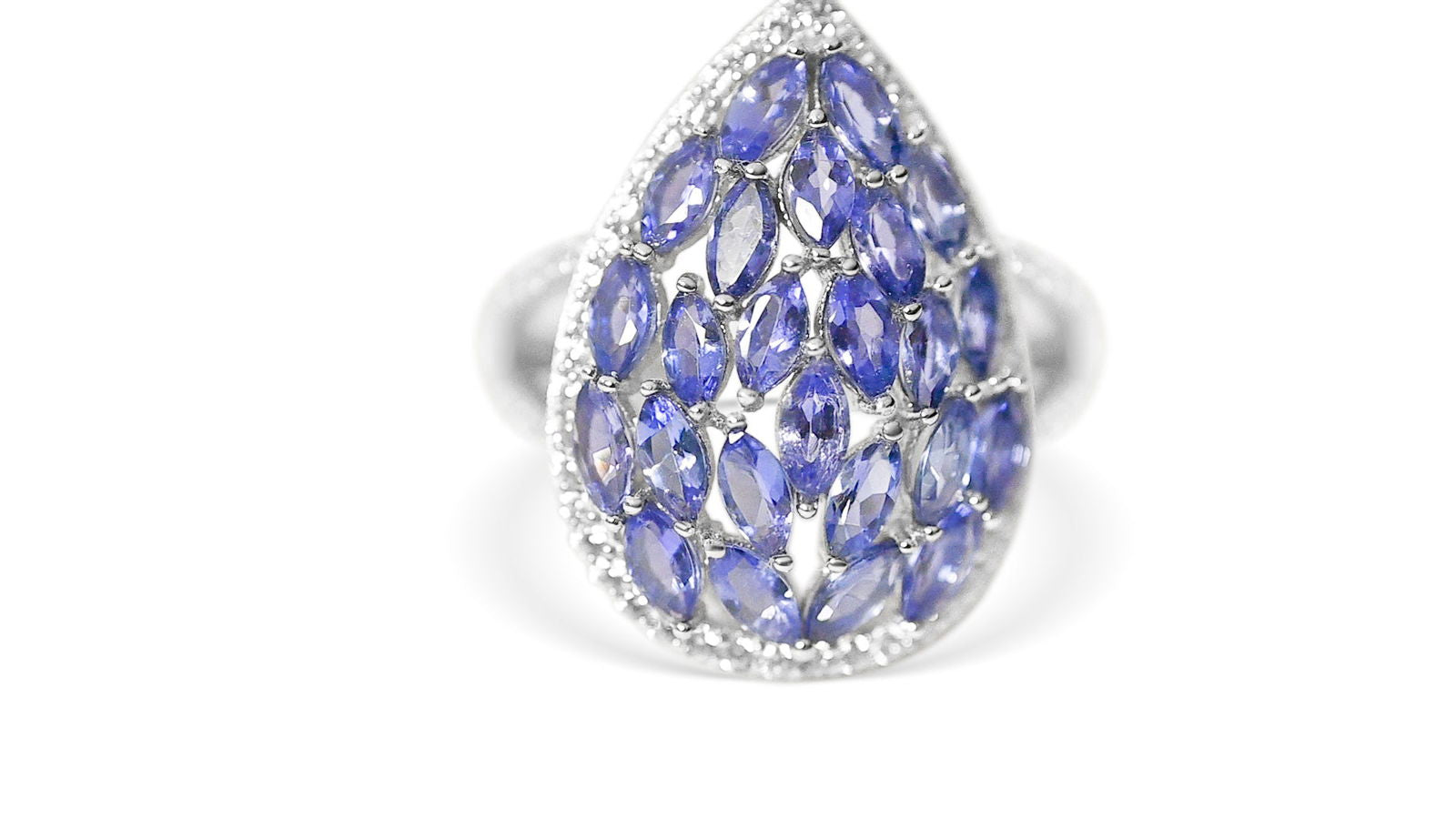 5-Stone Tanzanite Cluster Ring: A Burst of Blue (PJC1066R) - Bluestargemstones - - 
