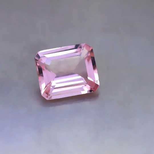 6.30Cts Natural Pink Morganite Emerald Cut 10x14mm Gemstone - Bluestargemstones - - 