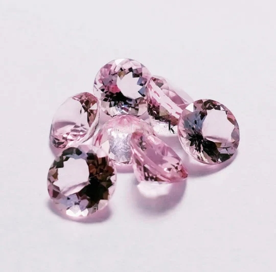 6mm Natural Pink Morganite 0.80 Cts Round (PIRD07) - Bluestargemstones - - 