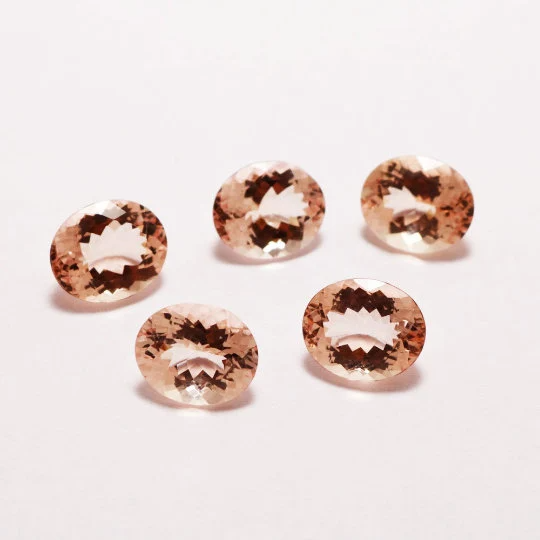6x4mm Natural Peach Morganite Oval 0.30 Cts (MGOV010) - Bluestargemstones - - 