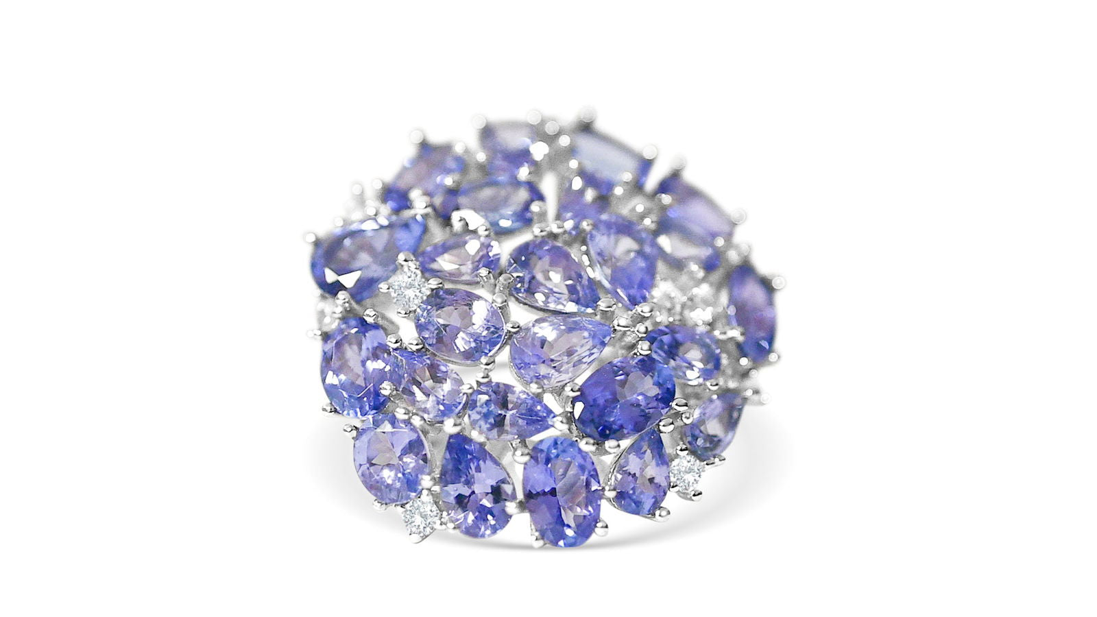 7-Stone Tanzanite Cluster Ring (PJC0536R) - Bluestargemstones - - 