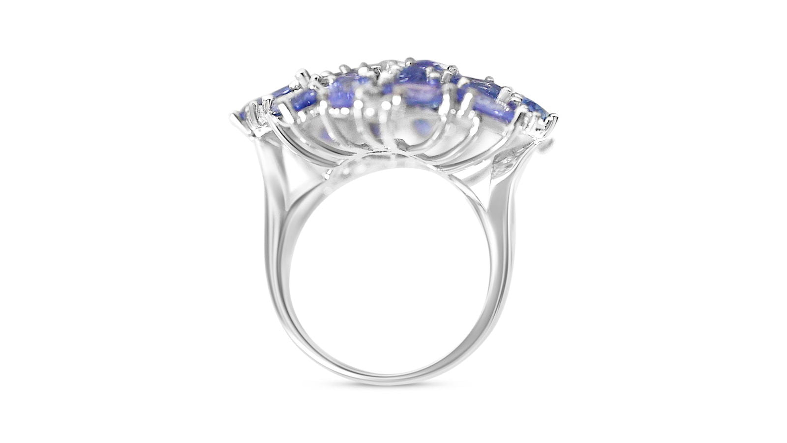 7-Stone Tanzanite Cluster Ring (PJC0536R) - Bluestargemstones - - 