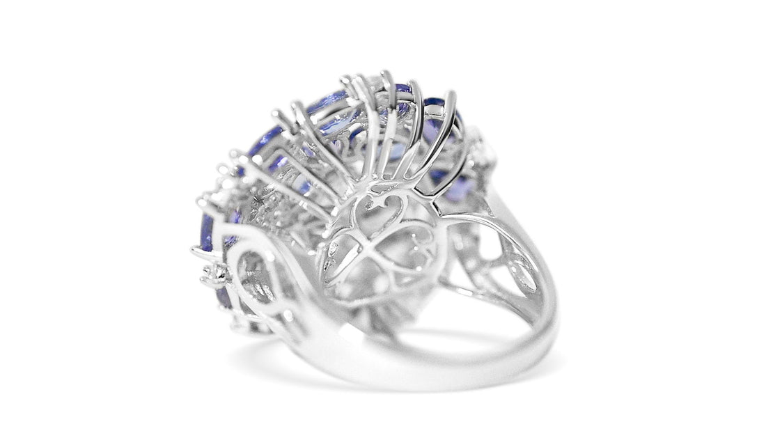 7-Stone Tanzanite Cluster Ring (PJC0536R) - Bluestargemstones - - 