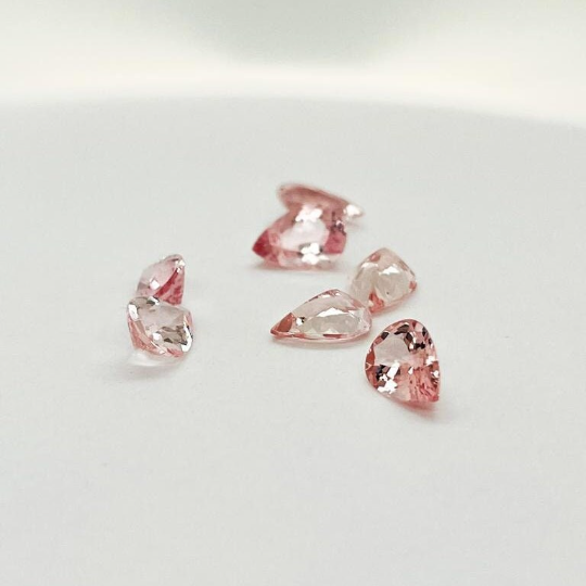 Natural Pink Morganite 7x10mm Pear Shape 1.46 Cts (PIP010)