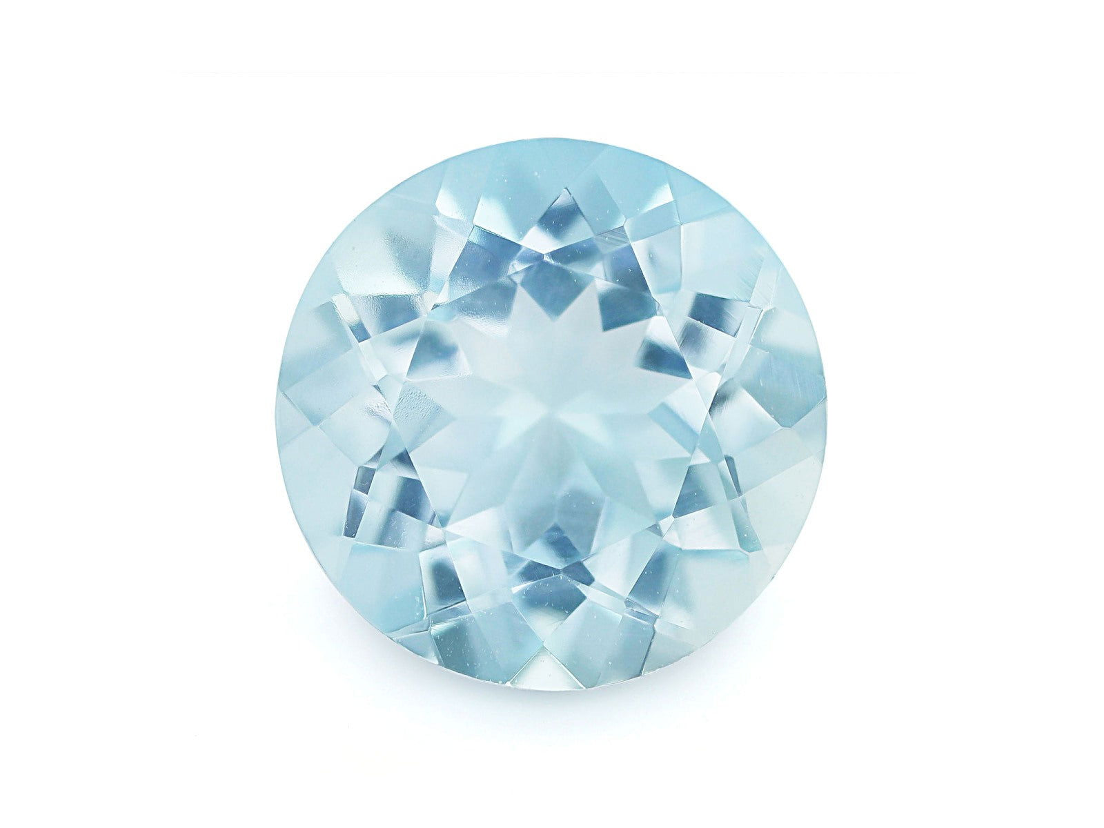 8.5MM Natural Blue Aquamarine A Grade Round 1.96 Cts (AROU-110) - Bluestargemstones - - 