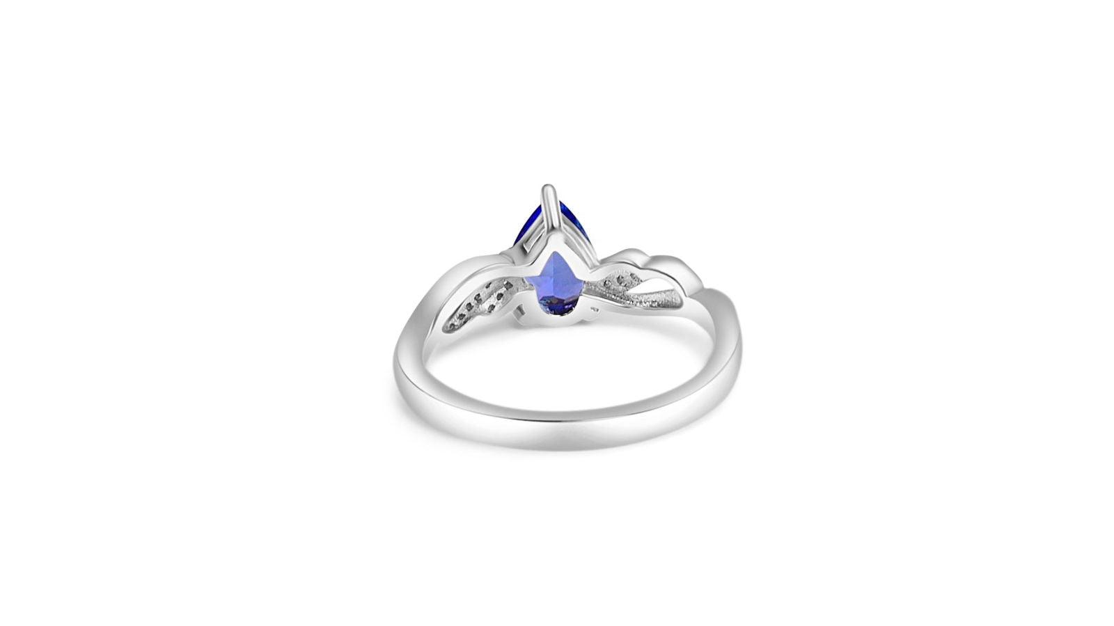 925 Sterling Silver Tanzanite Halo Ring with Diamonds (PJC31089R) - Bluestargemstones - - 