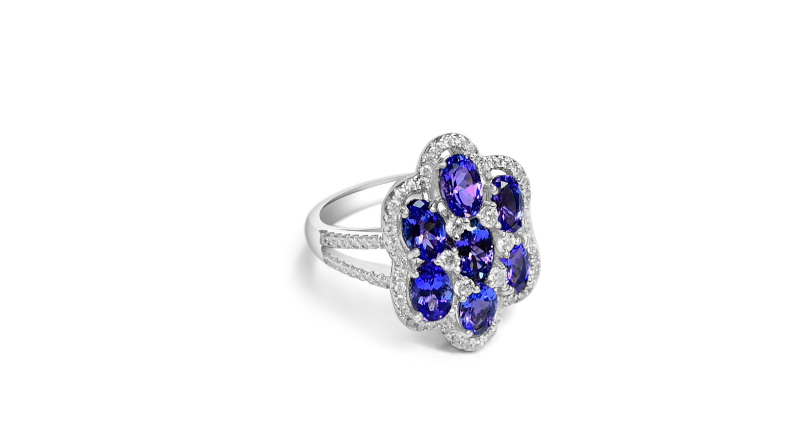925 Sterling Silver Tanzanite Ring, Oval Cut, Bohemian Style (PJC2719R) - Bluestargemstones - - 