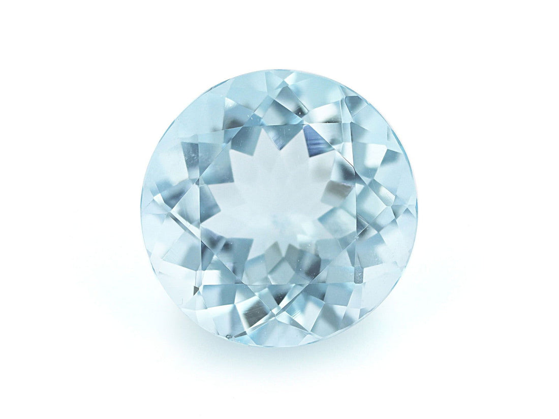 9MM Natural Blue Aquamarine AA Grade Round 2.65 Cts (AROU-107) - Bluestargemstones - - 