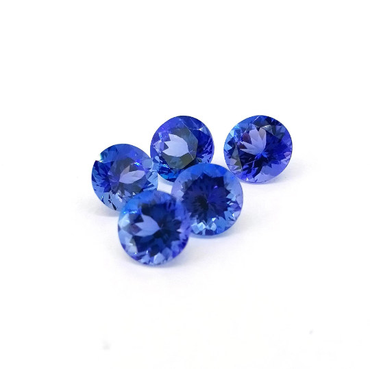 AAAA Grade Natural VIVID Tanzanite Round 1.70 Cts (TZRD003) - Bluestargemstones - - 