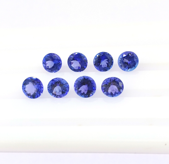 AAAA Natural VIVID Tanzanite 1.10 Cts Round 6.5mm (TZRD002) - Bluestargemstones - - 