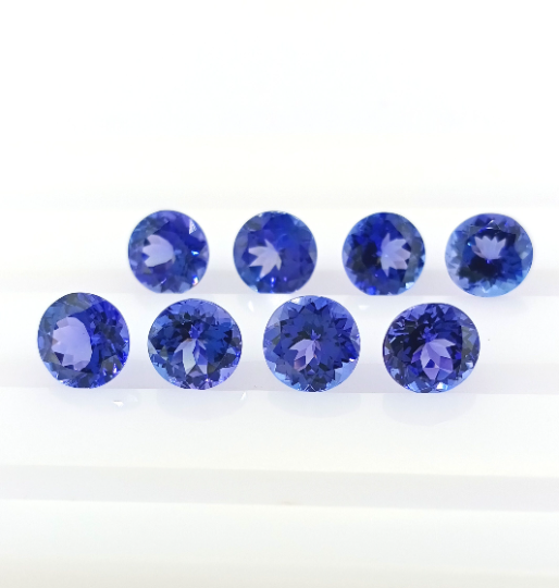 AAAA Natural VIVID Tanzanite 1.10 Cts Round 6.5mm (TZRD002) - Bluestargemstones - - 