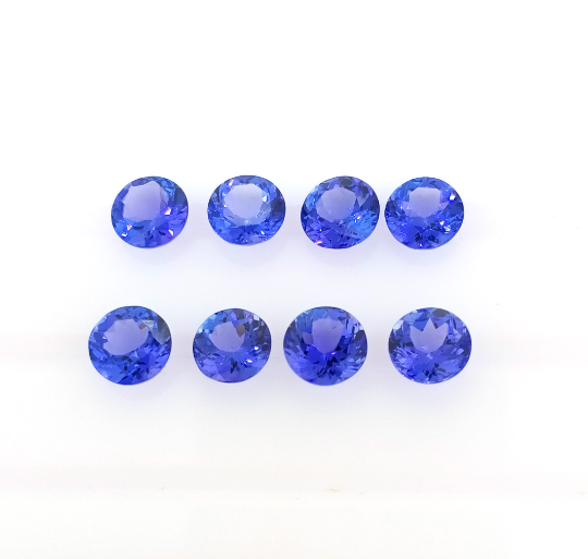 AAAA Natural VIVID Tanzanite 1.10 Cts Round 6.5mm (TZRD002) - Bluestargemstones - - 