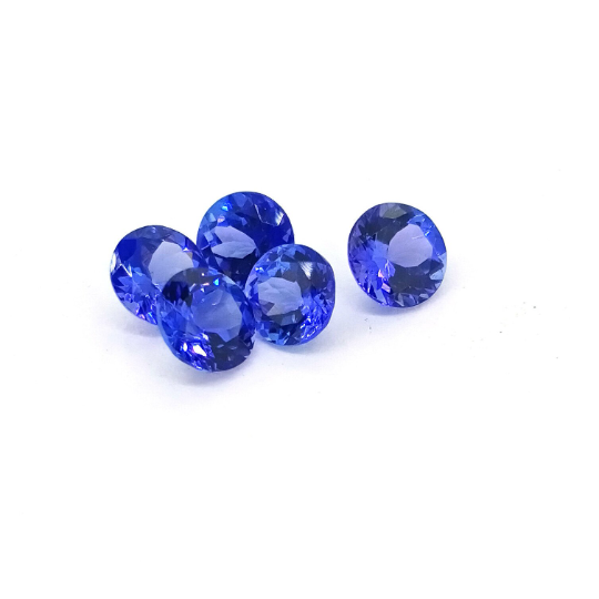 AAAA Natural VIVID Tanzanite Round 0.54 Cts (TZRD005) - Bluestargemstones - - 