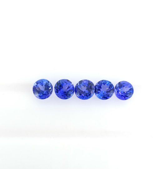 AAAA Natural VIVID Tanzanite Round 0.54 Cts (TZRD005) - Bluestargemstones - - 