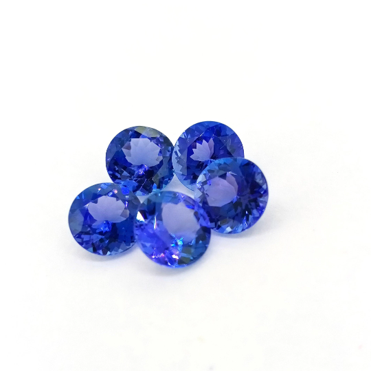 AAAA Natural VIVID Tanzanite Round 1.65 Cts (TZRD003) - Bluestargemstones - - 