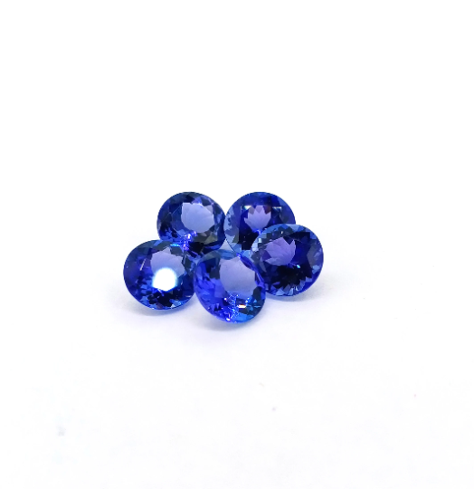 AAAA Natural VIVID Tanzanite Round 1.65 Cts (TZRD003) - Bluestargemstones - - 