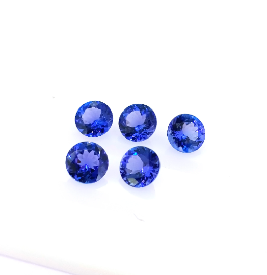 AAAA Natural VIVID Tanzanite Round 1.65 Cts (TZRD003) - Bluestargemstones - - 