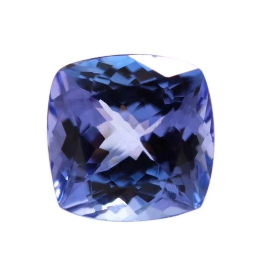 AAA Grade Natural Tanzanite 10mm Cushion 5.30 Cts (TZCUS0019) - Bluestargemstones - - 