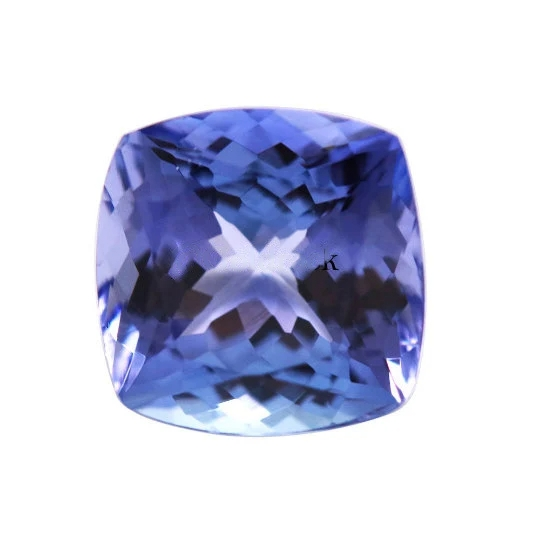 AAA Grade Natural Tanzanite 10mm Cushion 5.30 Cts (TZCUS0019) - Bluestargemstones - - 