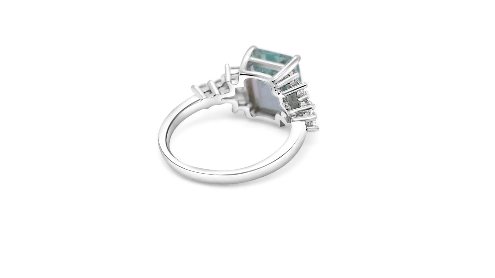 Art Deco Light Blue Aquamarine Sterling Silver Solitaire Ring - Timeless Elegance - Bluestargemstones - - 