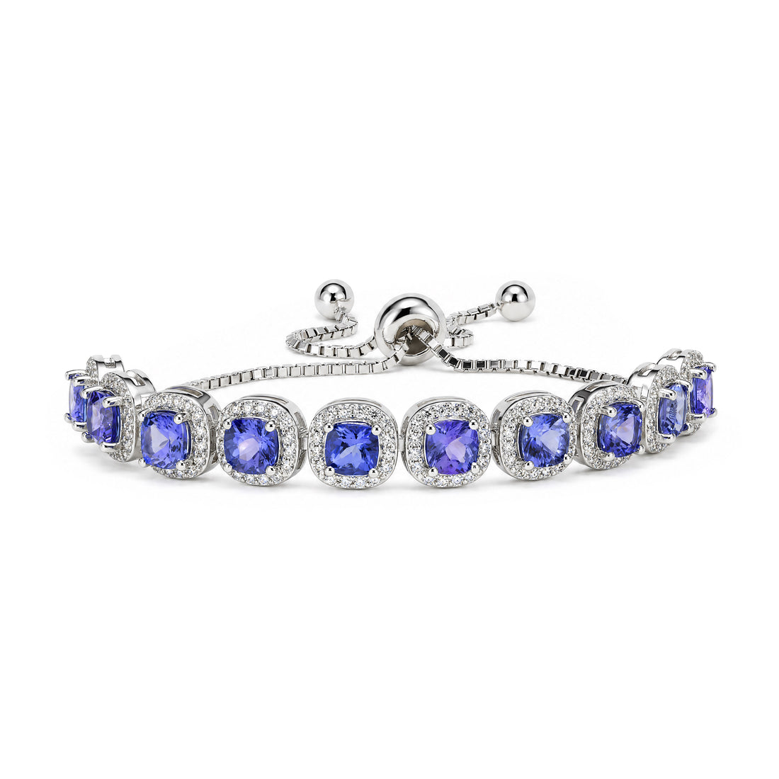 Tanzanite Bluevera Tennis Bracelet with Zircon Accents