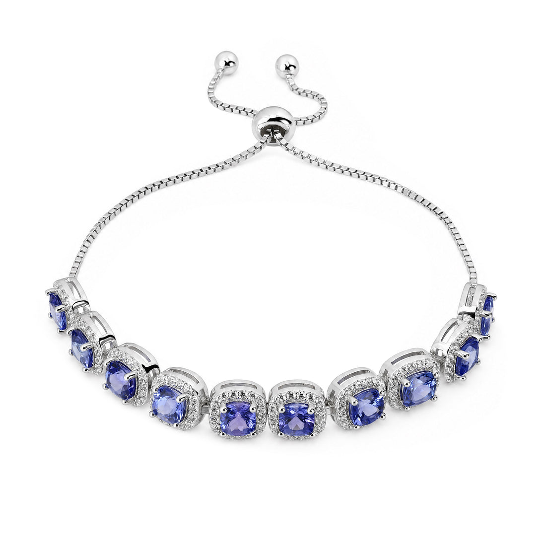 Tanzanite Bluevera Tennis Bracelet with Zircon Accents