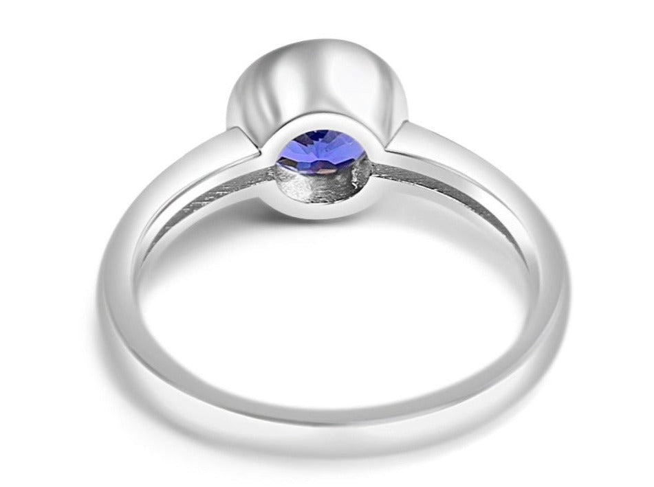 Bezel Set Natural Tanzanite Engagement Ring - Bluestargemstones - - 