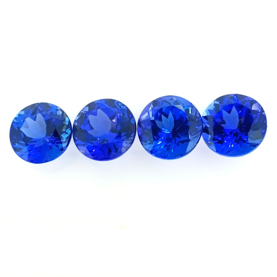DLX Grade Natural Blue Tanzanite 7.5mm Round (TZRD012) - Bluestargemstones - - 