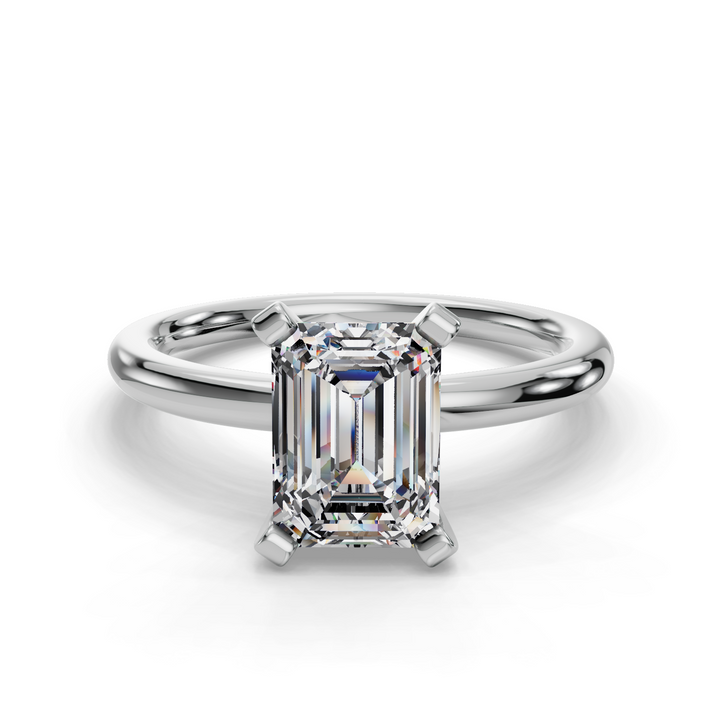 Emerald Solitaire Engagement Ring - Emerald Solitaire Engagement Ring