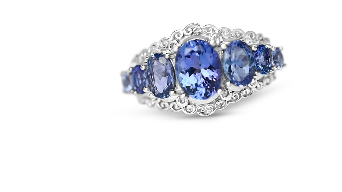 1.3ct Oval Tanzanite Ring - 8x6mm - 925 Sterling Silver (GTL18407R)