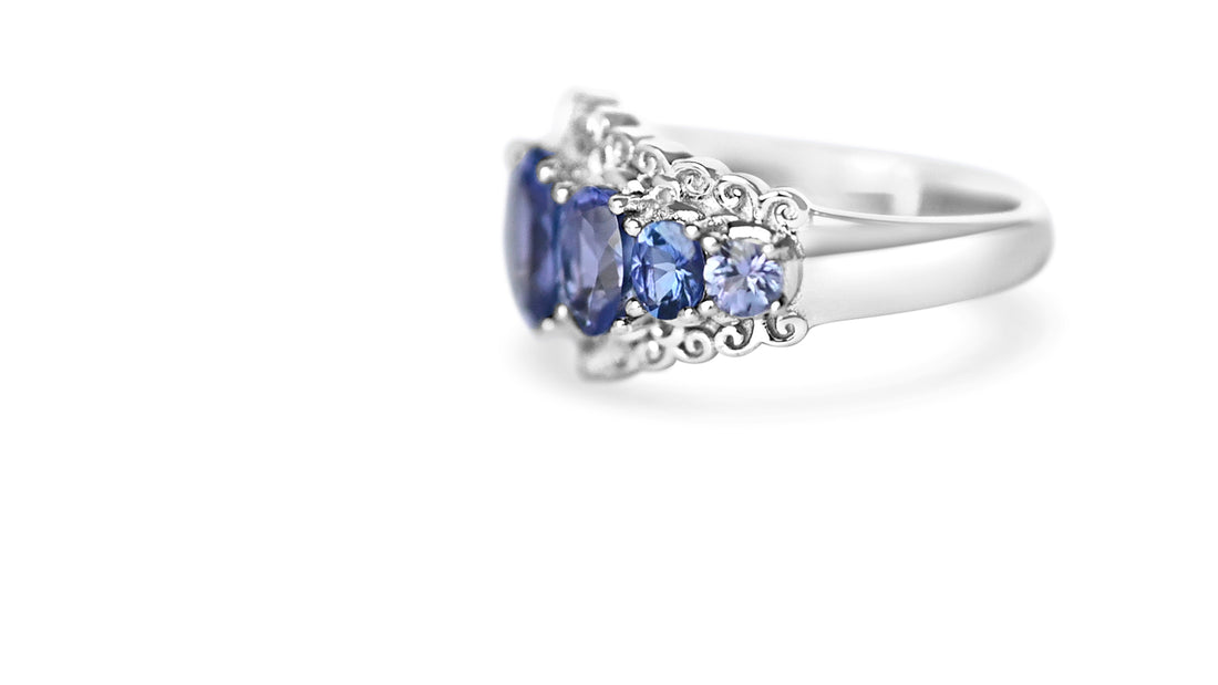1.3ct Oval Tanzanite Ring - 8x6mm - 925 Sterling Silver (GTL18407R)